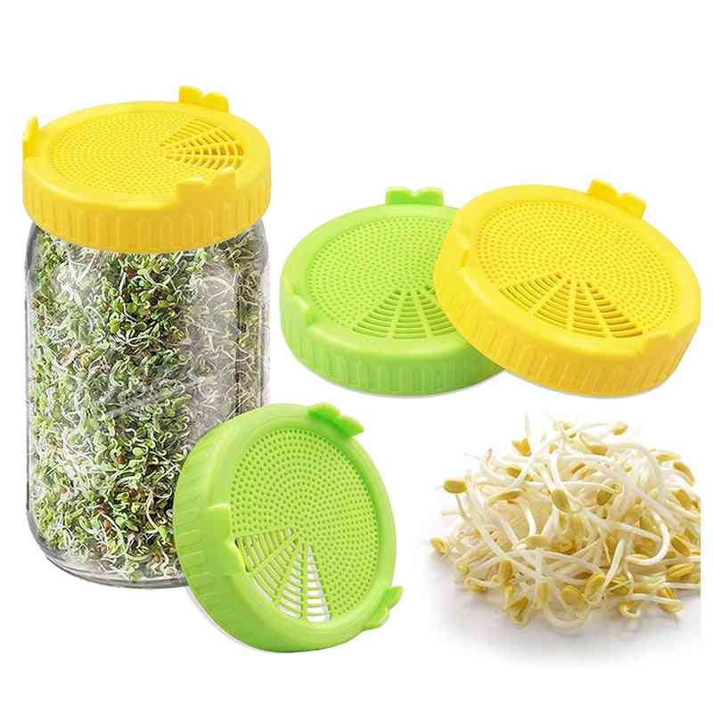 Bean Seed Screen Plastic Sprouting Strainer Lids Covers Cap