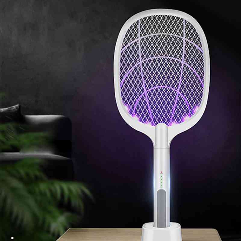 Rechargeable Mosquito Swatter Kill Fly Bug Zapper Killer Trap