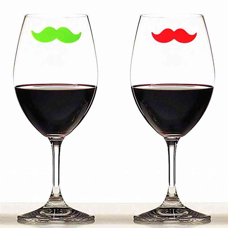 Moustache Shape- Silicone Glass Drink, Identification Marker