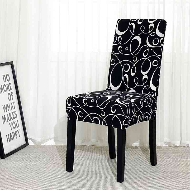 Flower Printed Geometric Kitchen Chair Covers