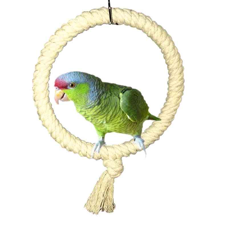 Parrot Rope Swing, Standing Bar Pet Bird Chewing Climbing Ring