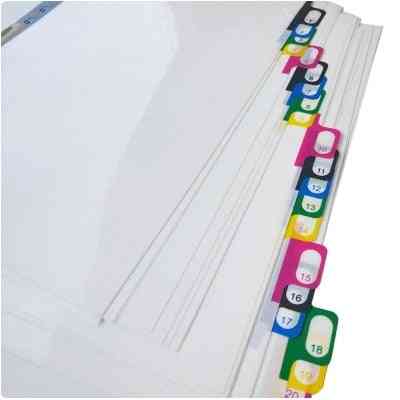 A4- Plastic Loose-leaf, File Marking Sorting, Label Separator, Index Paper