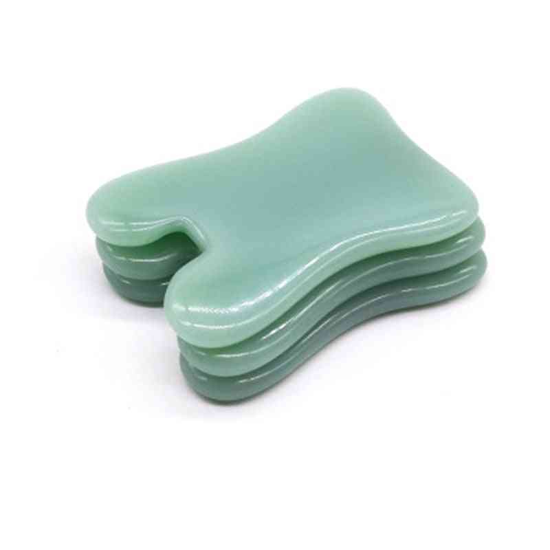 Natural Jade- Guasha Stone Board, Face Massager Scraper Tool