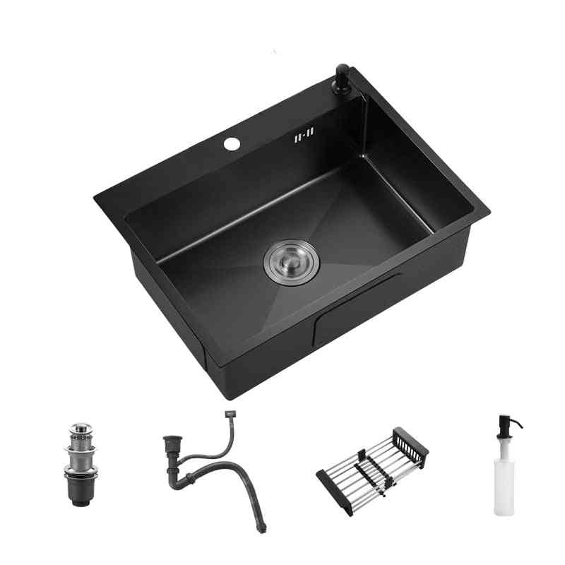 Stainless Steel Kitchen Sink Topmount Single Bowl Wash Basin
