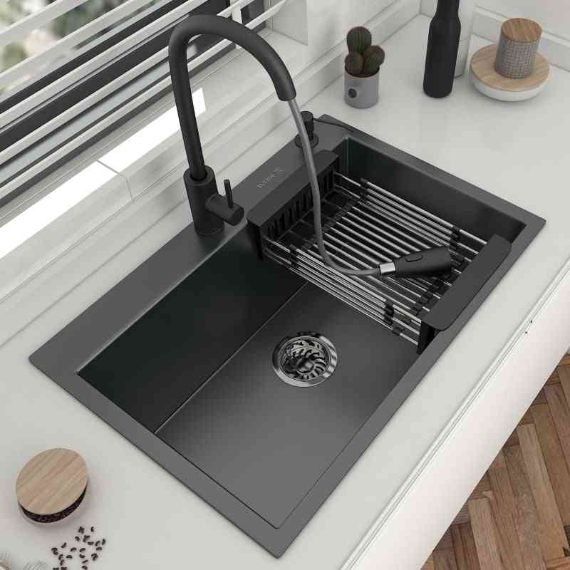 Stainless Steel Kitchen Sink Topmount Single Bowl Wash Basin