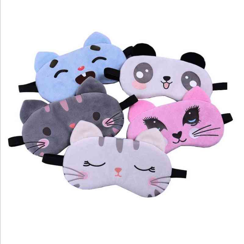 Cartoon Animal Cute Travel Aid Sleeping Mask Shade Soft Natural Sleeping Portable.