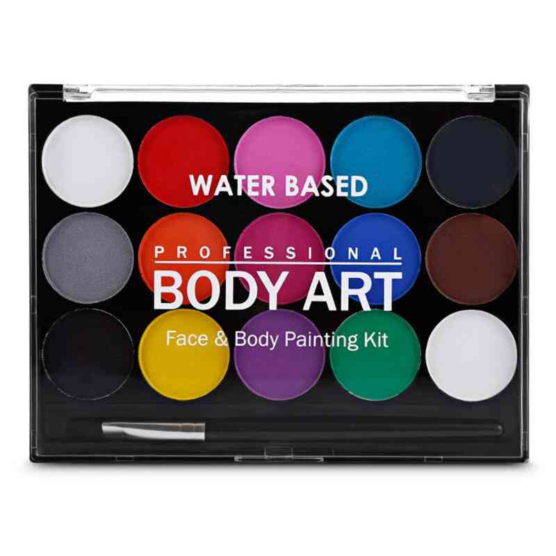 Face Body- Painting Non Toxic, Water Paint Oil With Brush Makeup Tools