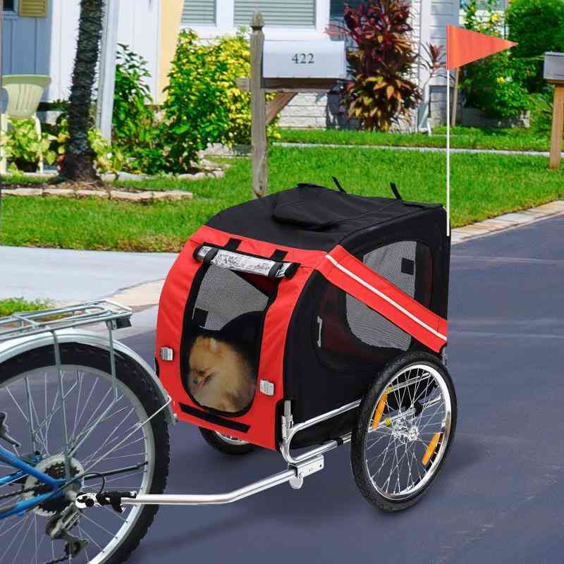 Outdoor Trailer Trolley Pet Car 137*73*90cm Foldable Pet Dog Bicycle Trailer Push Cute Animal Trolley Foldable Small Car Hwc