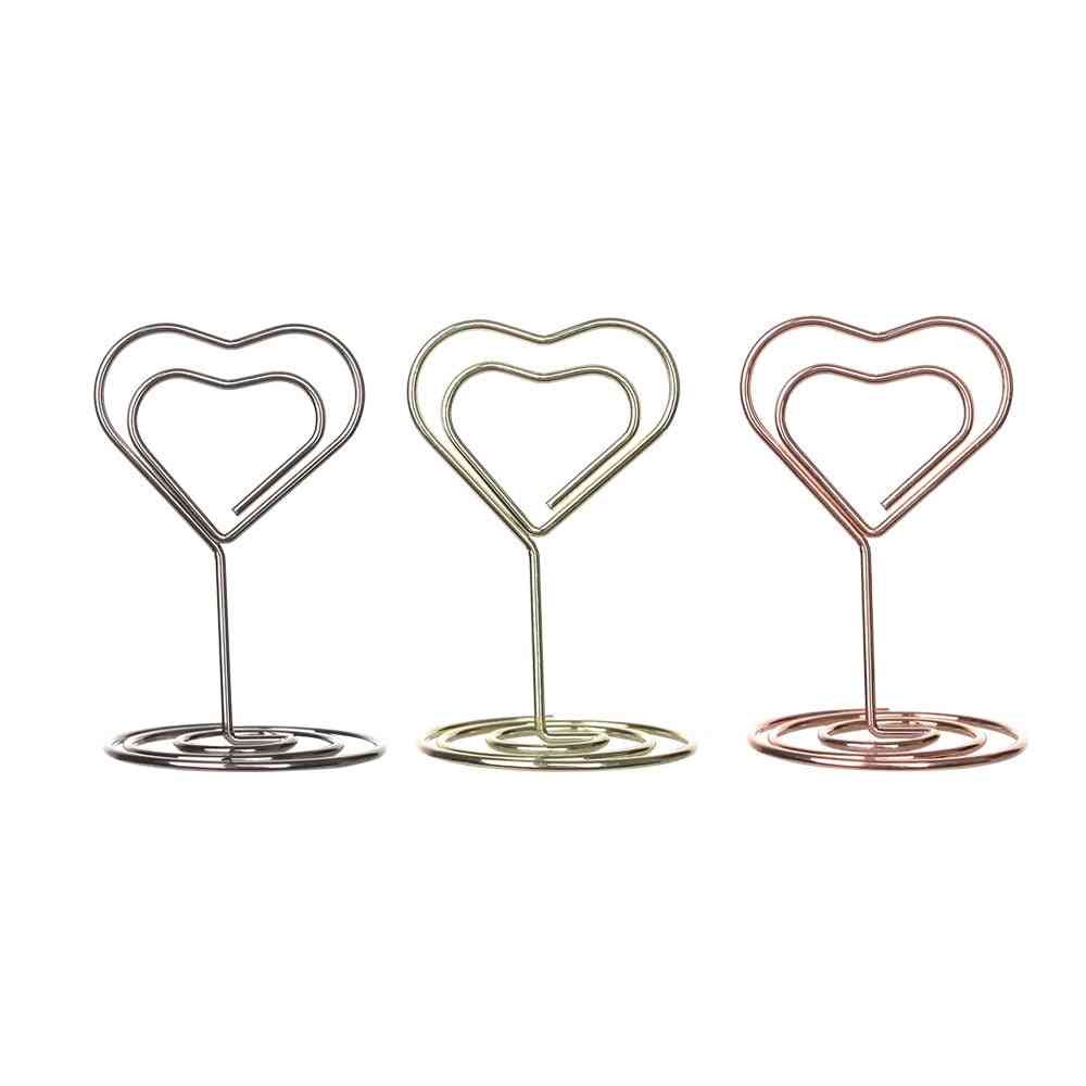 Romantic Heart Diamond Photo Clip Table Number Stand / Card Holder