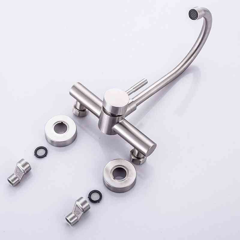 304 Stainless Steel Kitchen Wall-mounted Sink Faucet