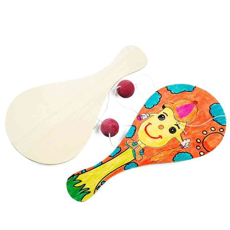 Wooden Racket With Ball