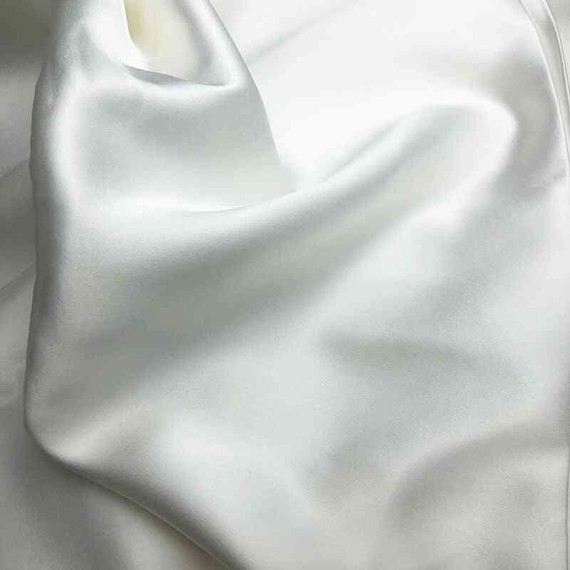 Valódi selyemfehér spandex szatén selyemruha szövet