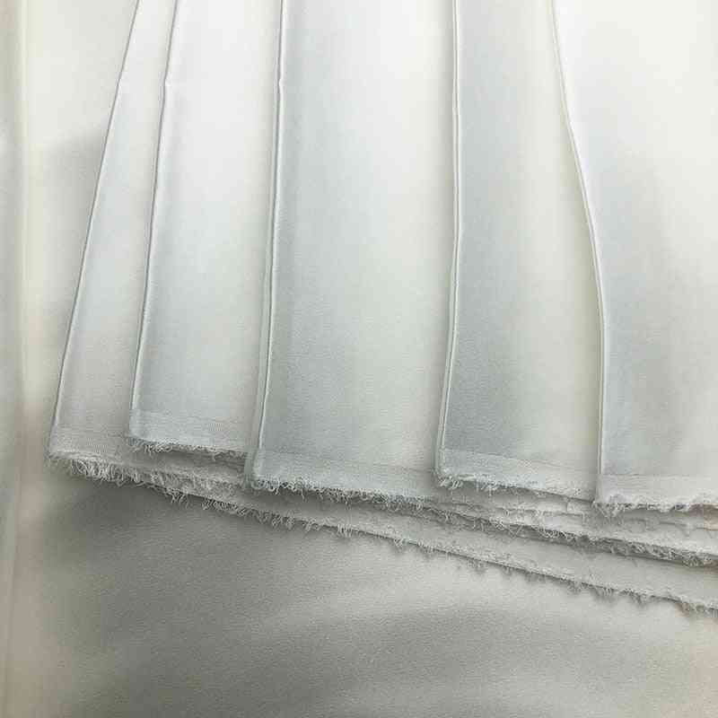 Real Silk  White Spandex Satin Silk Dress Fabric