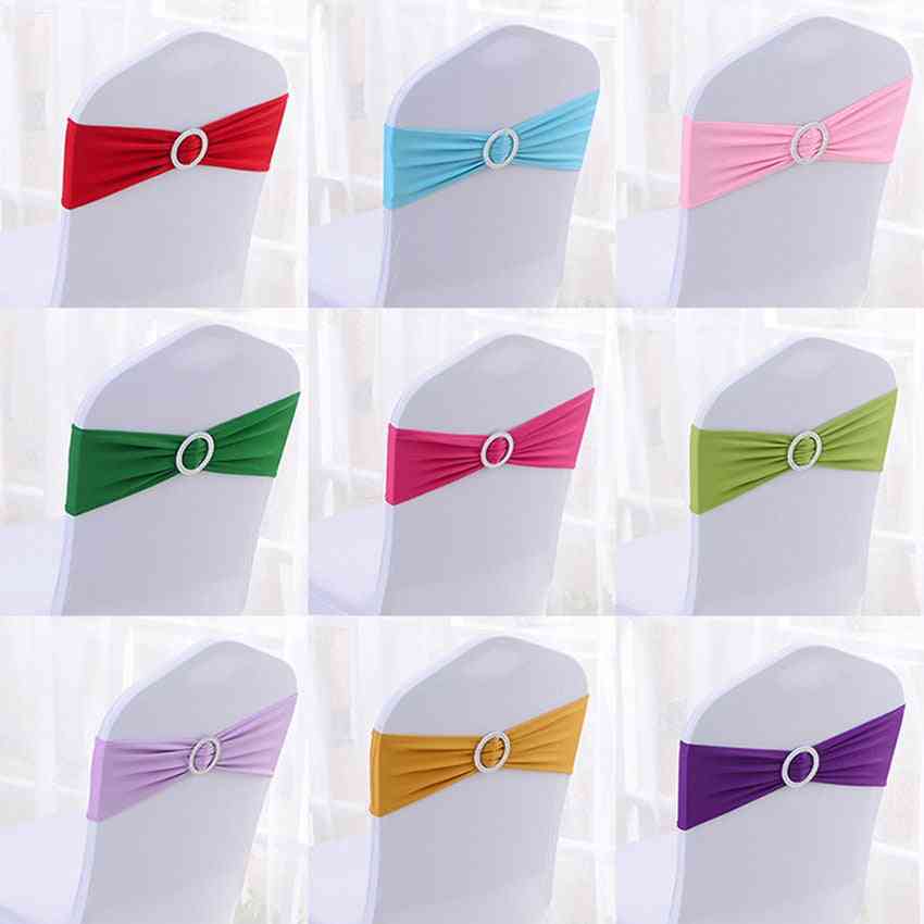 50pcs Lycra Spandex Chair Bands With Buckle Slider For Wedding Decorations