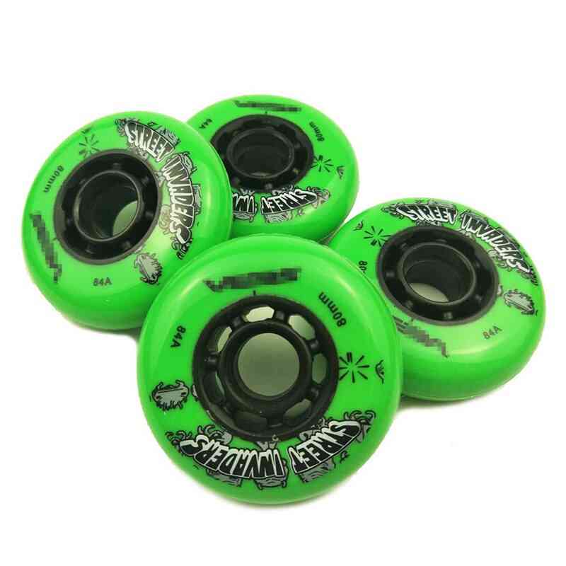 84a Street Invaders Skating Seba Wheel 80 76 72mm Patines Tire For Roller Fsk Inline Skates Wheel For Seba Hv 4 Pieces/lot