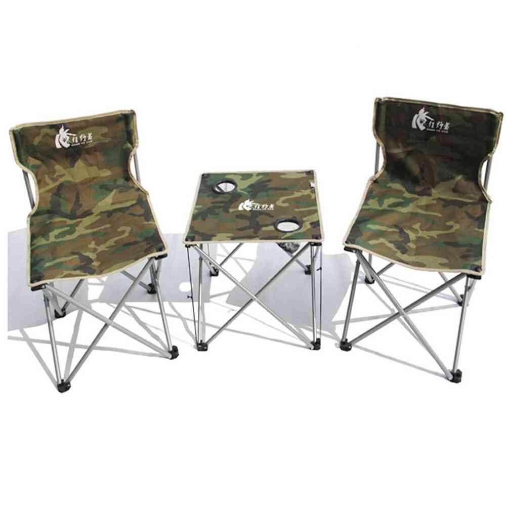 Portable- Outdoor Camping, Foldable 2-person, Chairs & Table