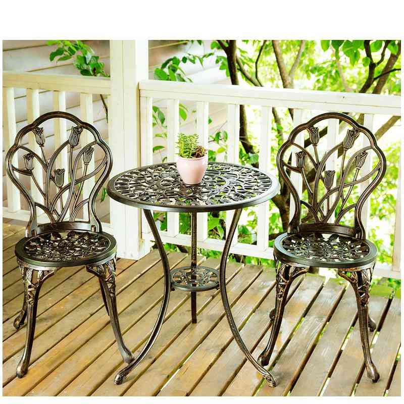 Garden Leisure Balcony Cast Aluminum Tables And Chairs Set