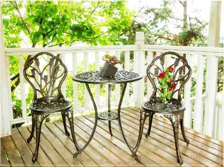 Hage fritid balkong støpt aluminium bord og stoler sett