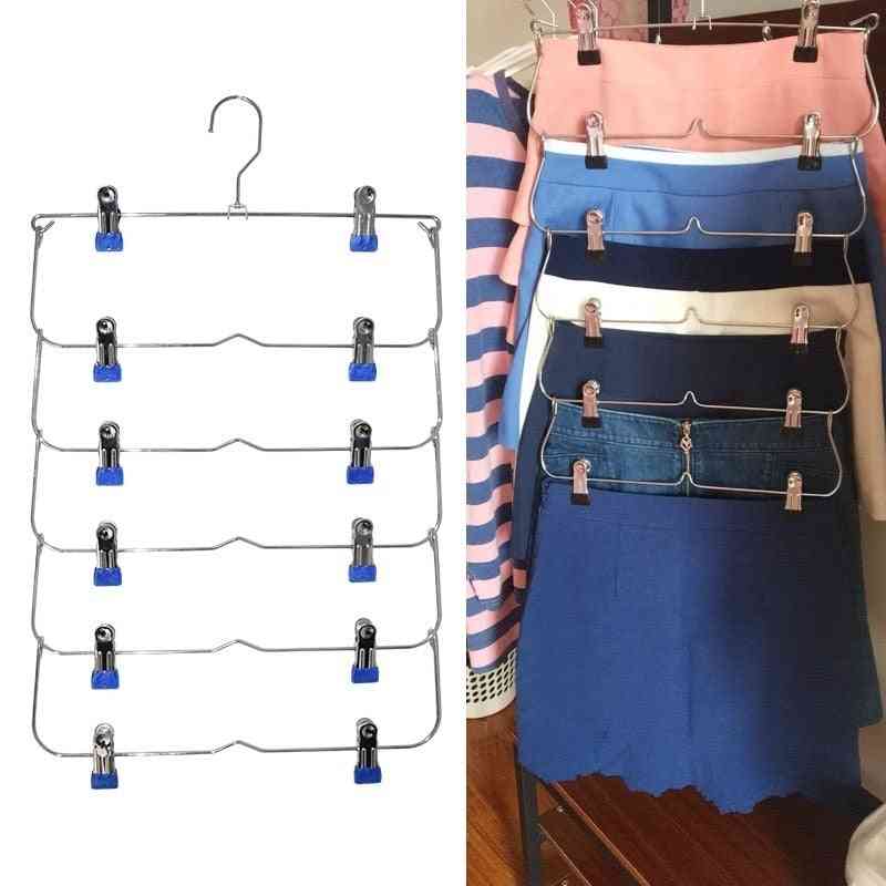 Multilayer Clothes Hangers With Clips Storage Rack