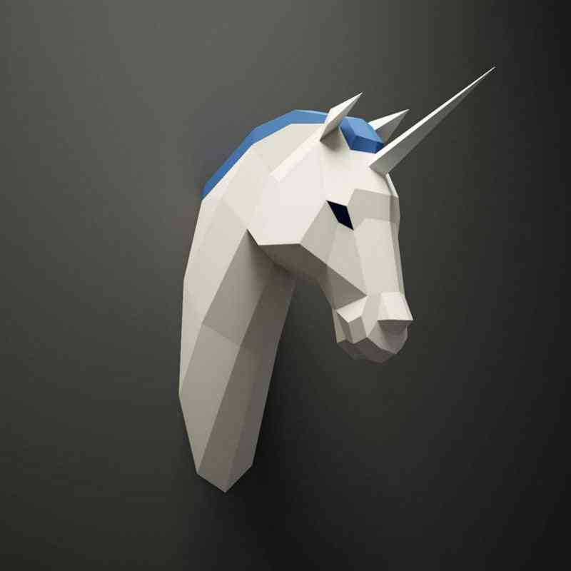 Unicorn Geometric Animal 3d Paper Model