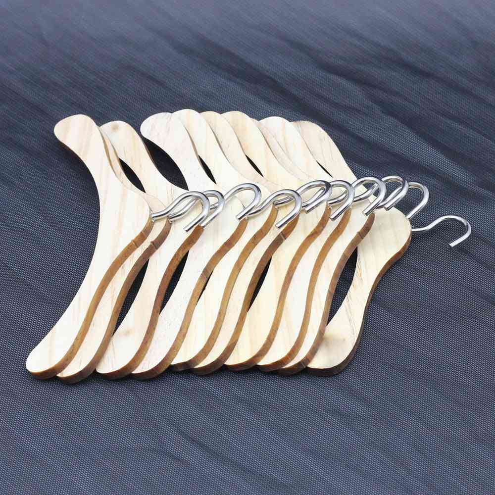 Wooden Doll Clothes Dress Hangers For Dolls Toys