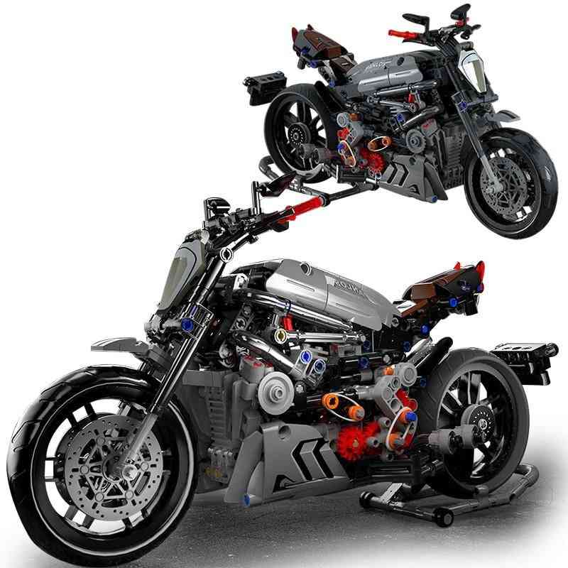 Högteknologiska kreativa byggstenar motorcykelmodell