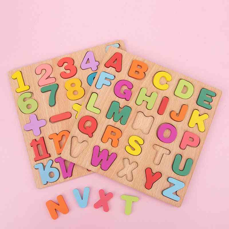 Wooden Board Alphabet Number 3d Puzzles