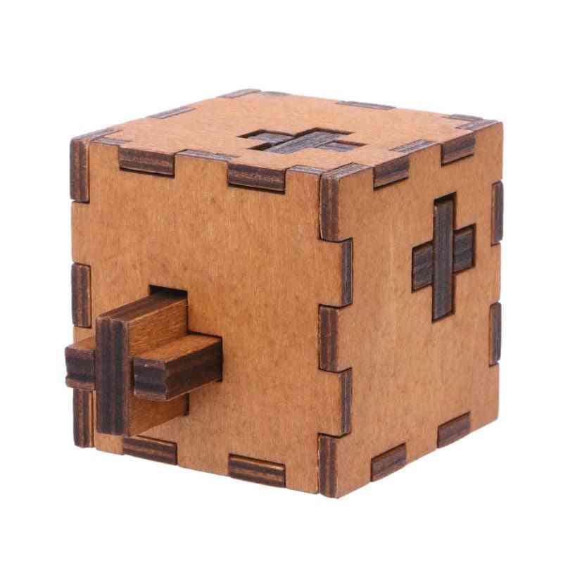 Cube Wooden Secret Puzzle Box Wood Brain Teaser Toy