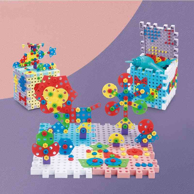 3d- Cube Screw Nut, Puzzles Pretend Play, Electric Drill Set For
