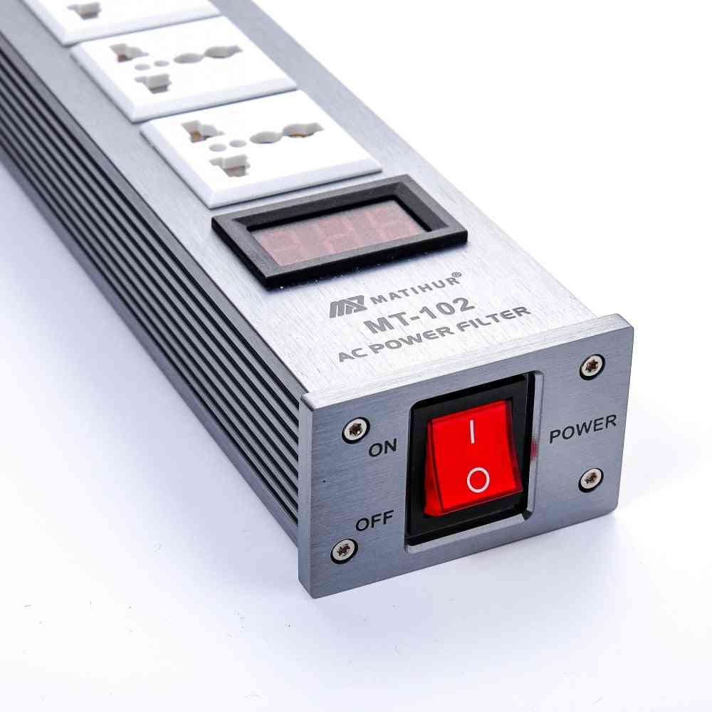 Hifi Matihur Mt-102 Audio Noise Ac Power Filter  With Eu Outlets Power Strip