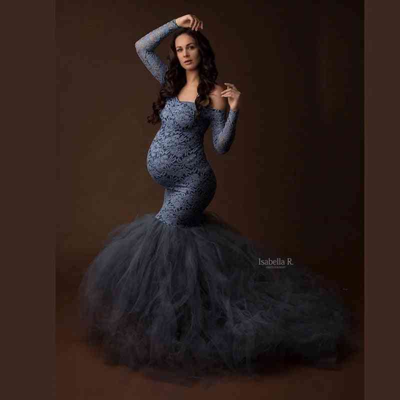 Fotografering rekvisitter maxi kjole gravid kjole