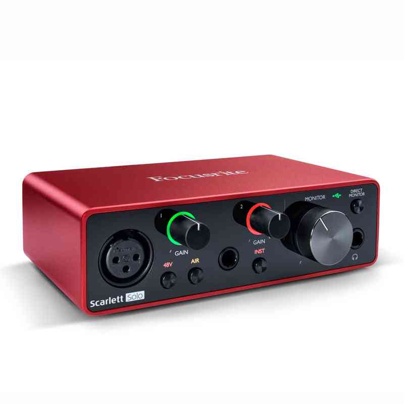 Scarlett Solo 3rd Gen Usb Audio Interface Sound Card 24-bit/192khz Ad-converters