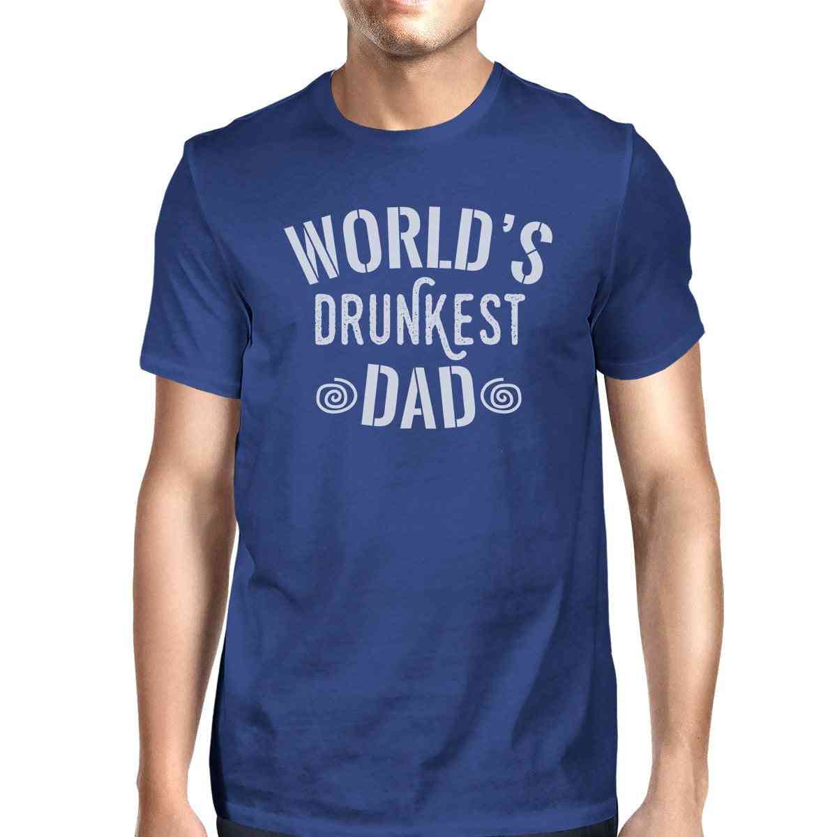 La maglietta blu da uomo dal design unico del papà più ubriaco del mondo