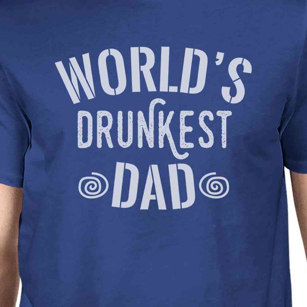 La maglietta blu da uomo dal design unico del papà più ubriaco del mondo