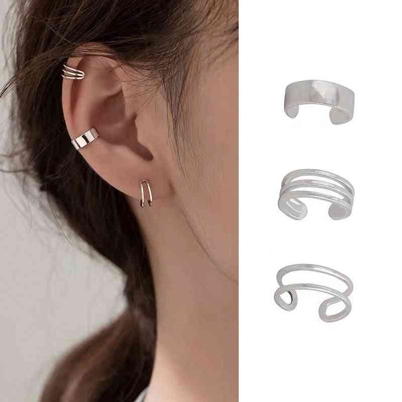 Släta örhängen clip örhängen för kvinnor falska brosk örhängen smycken