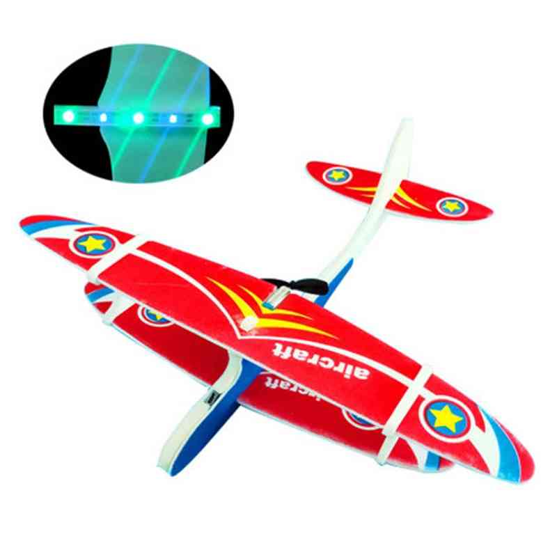 New Electric Plane Led Epp Foam Airplane Hand Launch Throwing Glider Aircraft Model Outdoor Kids Educational Toy