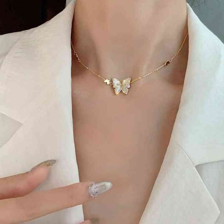 925 sterling sølv shell butterfly kravekæde halskæder