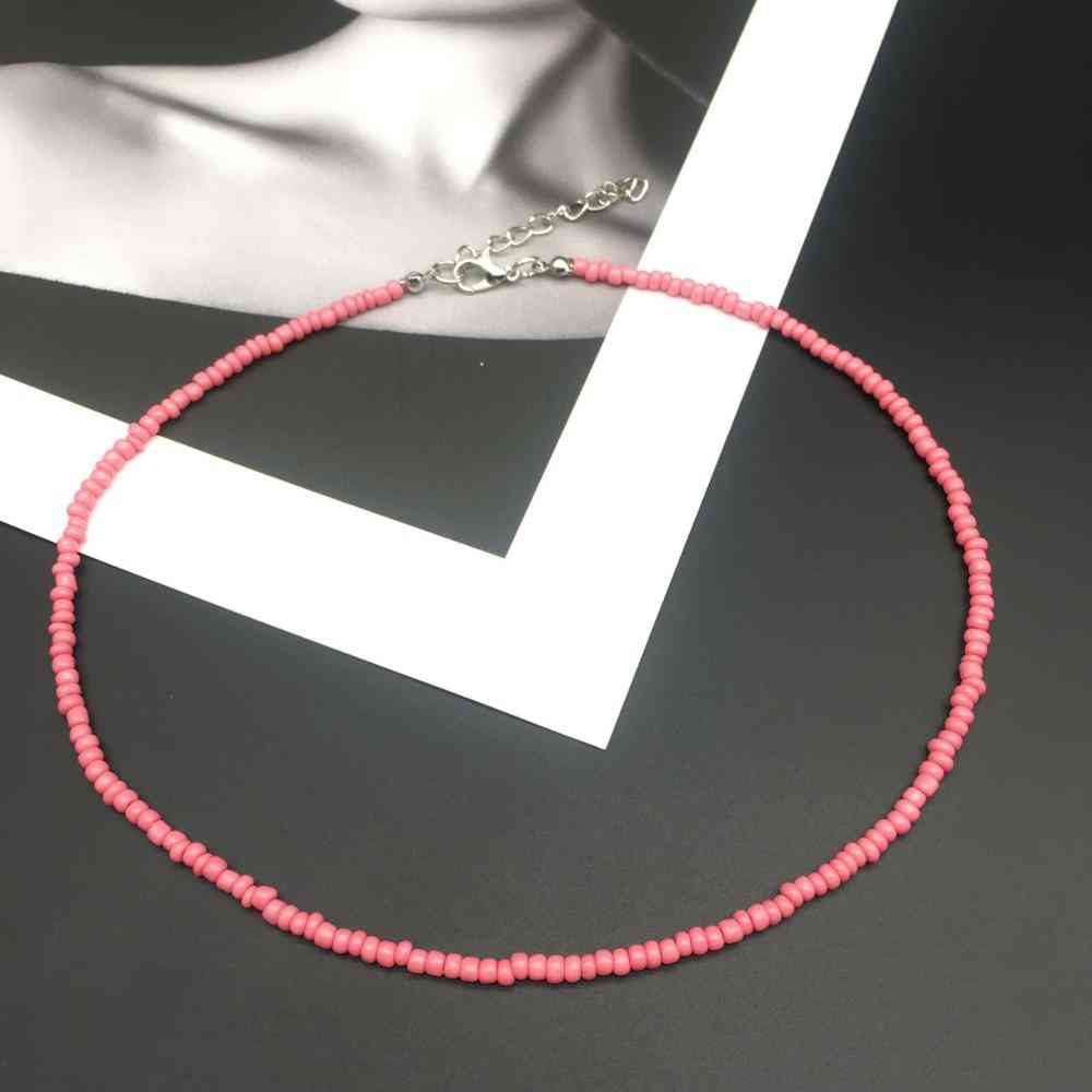 Fashion Seed Beads Stand Simple Choker Necklace