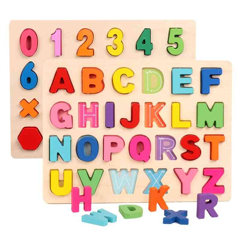 Kids Wooden 3d Alphabet Number Puzzle
