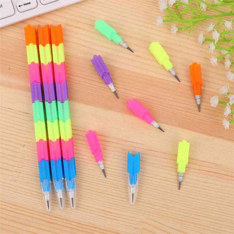 School Blocks Replaceable Core Rainbow Pencils Writing Tools