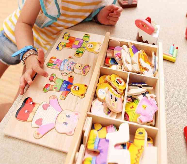 Children's Early Education Wooden Jigsaw Puzzle Dressing Game