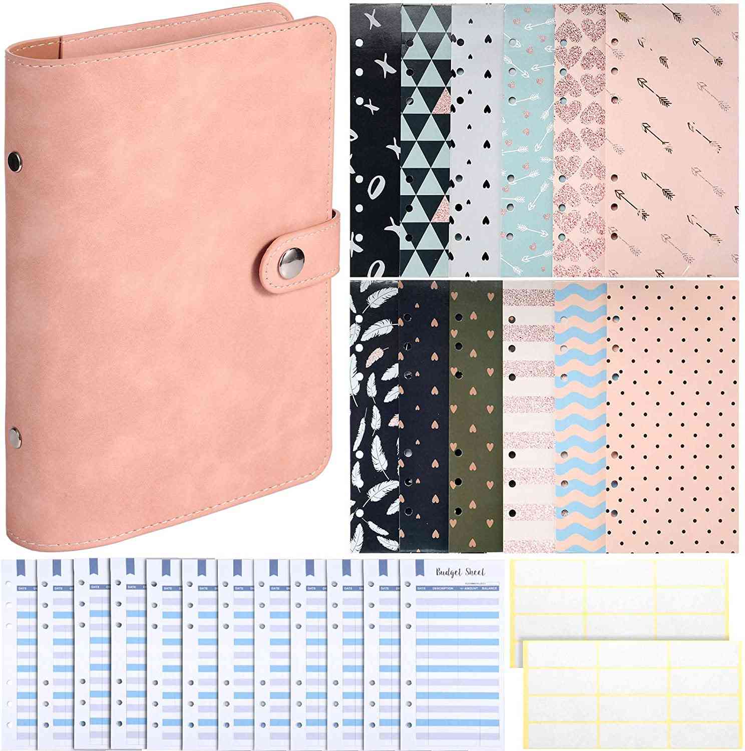 A6 Pu Leather 6 Rings Binder Cover Notebook