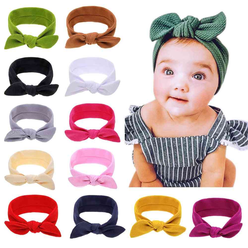 Baby Elastic Headband Headwear, Hair Bow Knot Turban