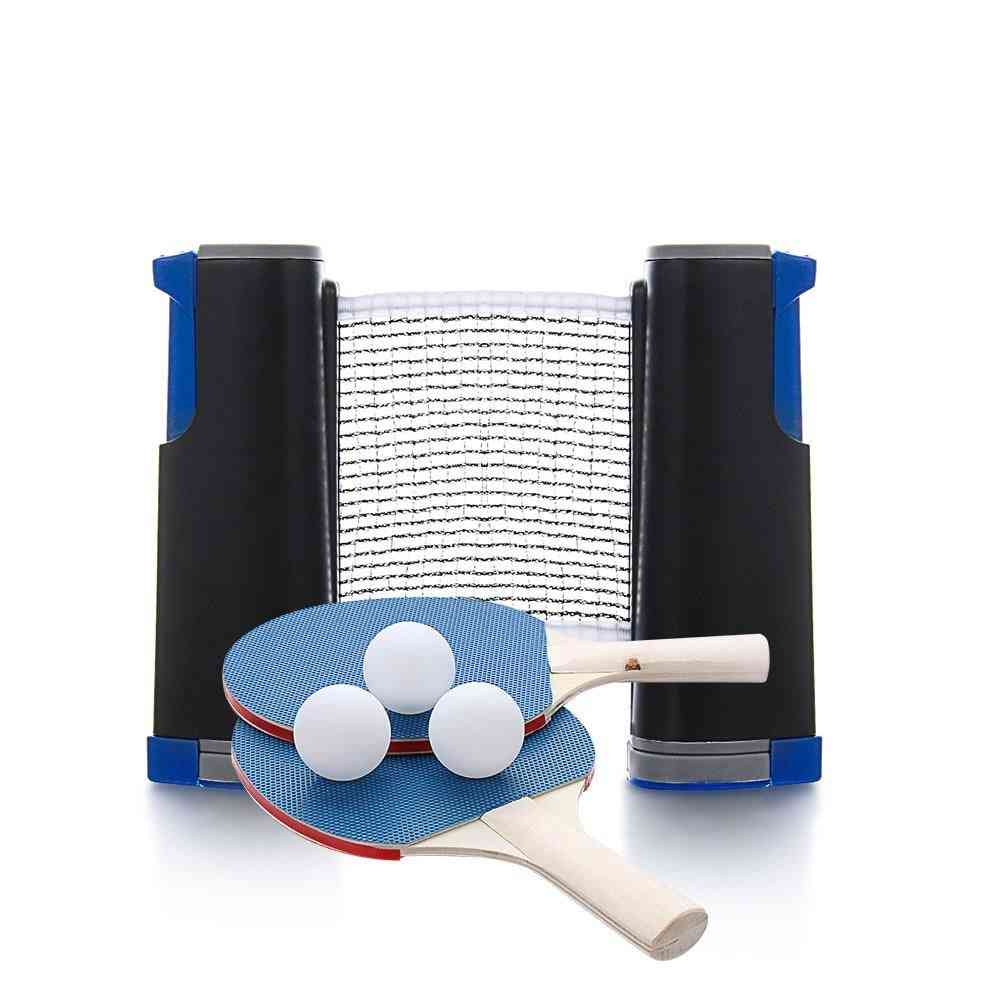 Telescopic Table Tennis Net & Ping Pong Paddle Set