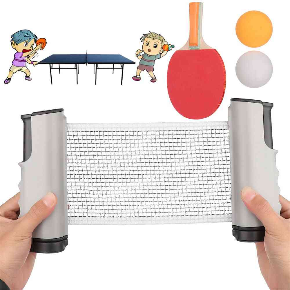 Telescopic Table Tennis Net & Ping Pong Paddle Set