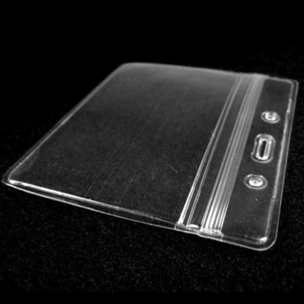 Horizontal Transparent Vinyl Plastic Id Card Badge Holder