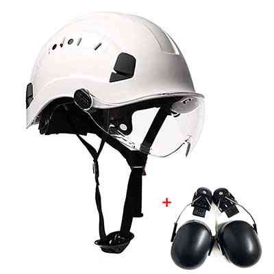 Safety Helmet With Visor And Earmuff Kit (no Logo On Earmuff )