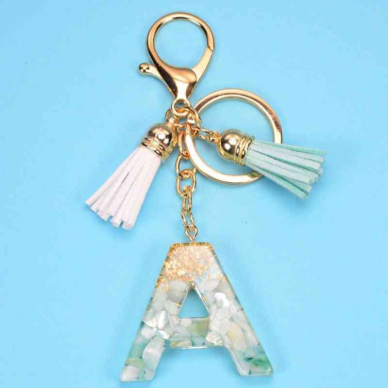 26 Letters Resin Keychains Pendant Charms Handbag Accessories