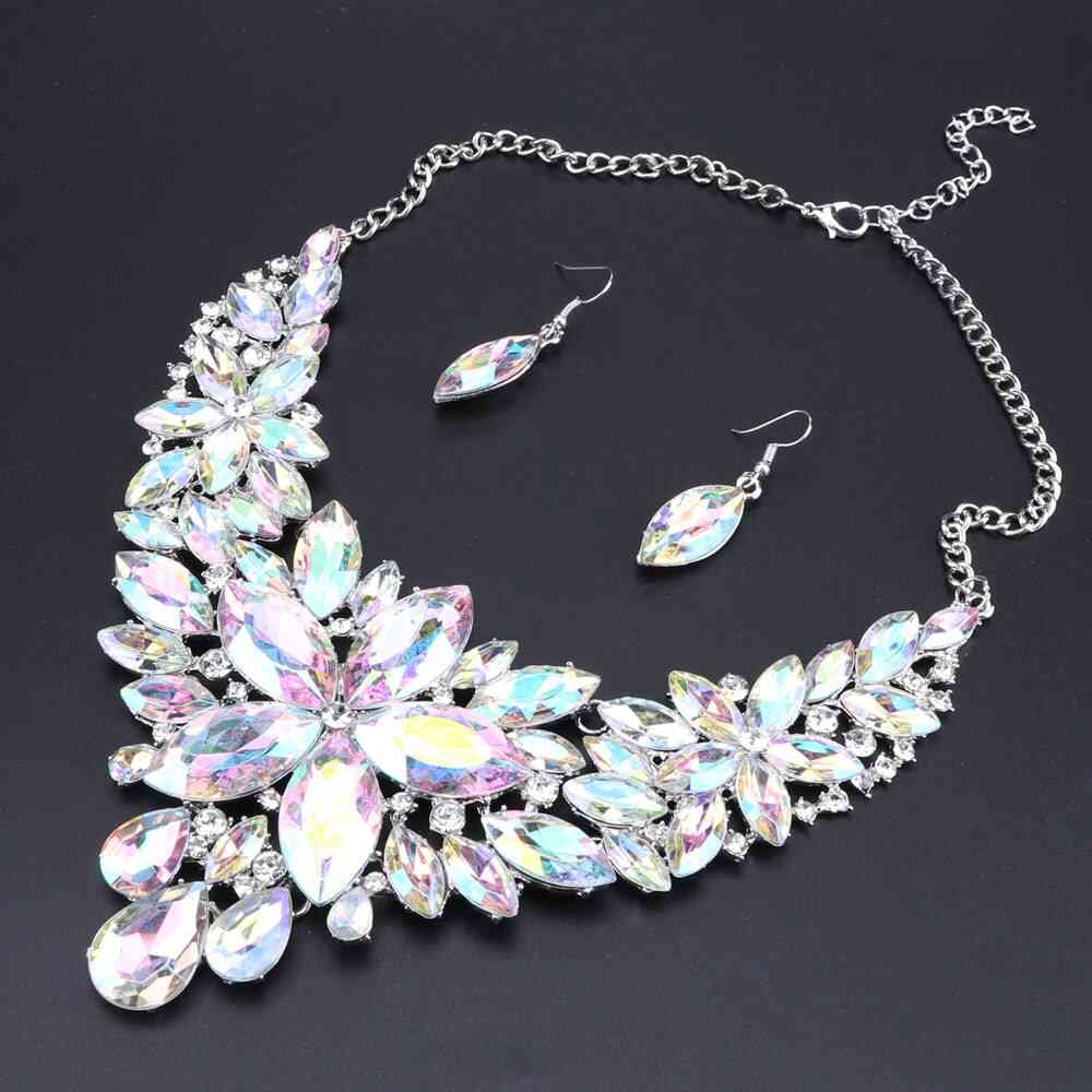 Luxury Flower Crystal Bridal Jewelry Sets