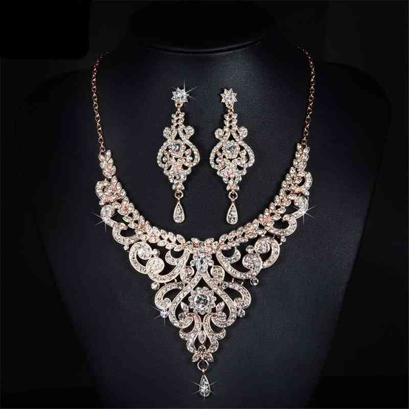 Rhinestone Crystal Cz Luxurious Bridal Wedding Jewelry Sets